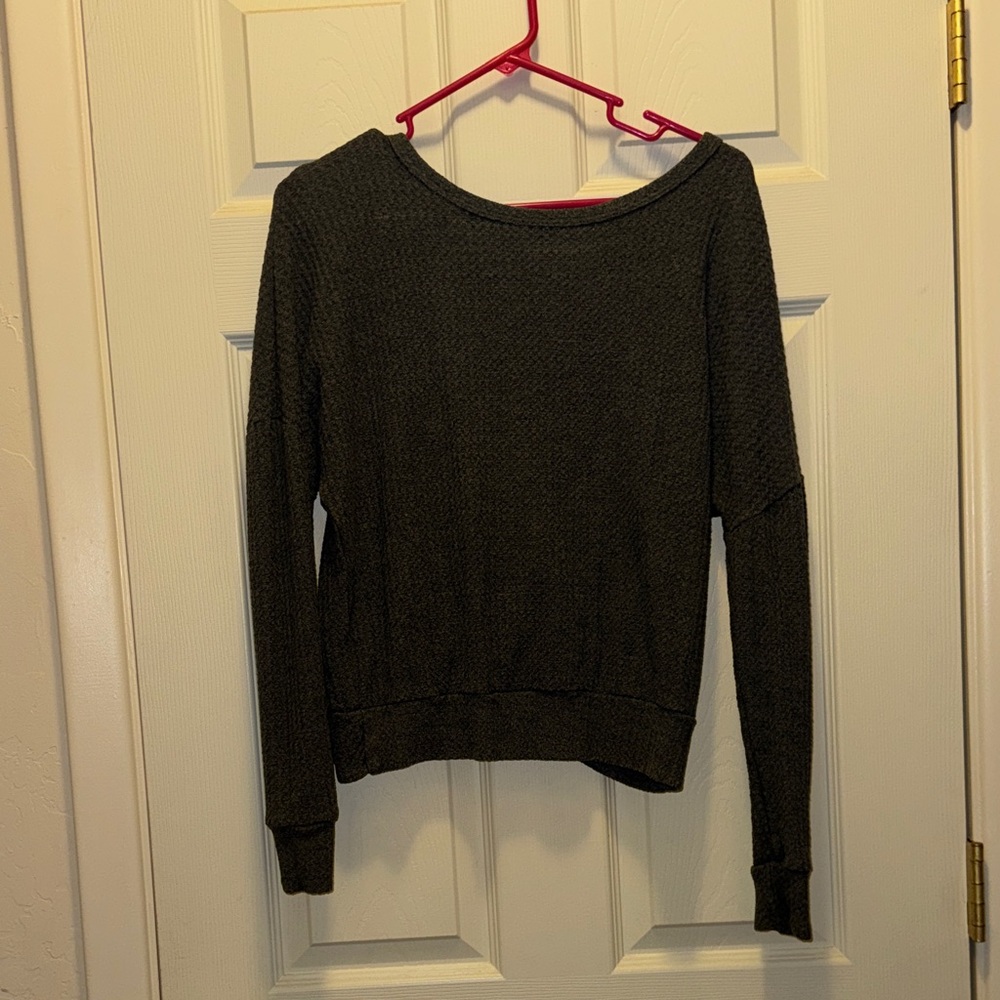 Fashion Nova Charcoal Crew Neck Sweater